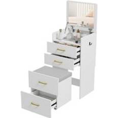 Dressing Tables Homcom 3 in 1 Vanity Desk White Dressing Table