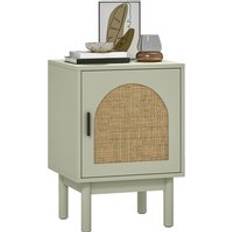 Green Bedside Tables Homcom Rattan Light Green Bedside Table