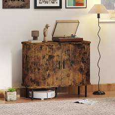 Homcom Brown Cabinets Homcom Storage Cabinet with Sliding Doors Sideboard