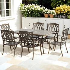 Aluminium Patio Dining Sets OutSunny 6 Seater Garden Bronze Patio Dining Set