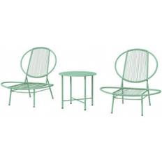 Utemöbler OutSunny 2 Stolar och Bord Ergonomiska Design Grön Caféset