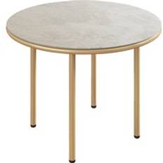 Round Outdoor Side Tables OutSunny Round Small Garden 60cm Beige Outdoor Side Table