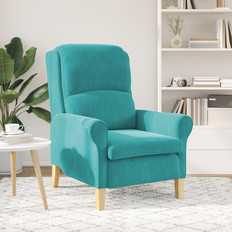 Turquoise Armchairs vidaXL Turquoise Fabric Standard Ergonomic Armchair