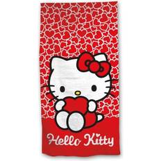 Röda Badlakan Hello Kitty Badhandduk Hearts 70 x 140 cm Badlakan Röd (177.8x)