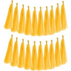 Yellow Garlands & Confetti Uxcell Yellow Tassel Garland 14.6 x 9.4 Inch 20pcs