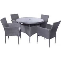 Royalcraft Garden & Outdoor Furniture Royalcraft Malaga Rattan Garden 4 Seats Grey Patio Dining Set