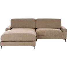 Brown - Corner Sofas Beliani Modern Right Hand Fabric Corner Sofa 3 Seater