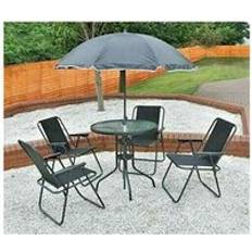 Garden Mile 6pc Black Furniture Patio Dining Set