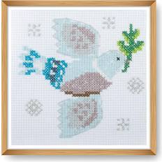 Yarn & Needlework Supplies Trimits Mini Counted Cross Stitch Kit Scandi Dove 13 x 13cm
