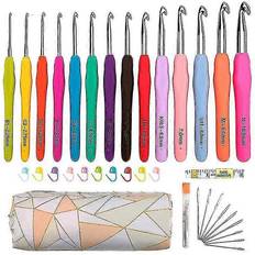 Yarn & Needlework Supplies Kikidex 14 Sizes Ergonomic Crochet Hooks Set