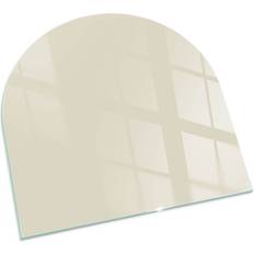 Bodenschutzplatten Tulup Kaminofen Glas Ofenplatte Sicherheitsglas Beige 100 x 100 cm