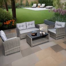 Vinci 4 Seater Rattan Garden Grey