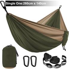 Green Hammocks Greenzech Solid Color Parachute Hammock with Straps