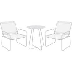 Juegos de comedor de patio OutSunny Conjunto Jardín Exterior Muebles Redonda Juego de comedor de patio, Mesa incl. 2 Sillas