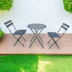 Garden & Outdoor Furniture Furniture One Florence 2 Seater Metal Foldable Grey Bistro Set