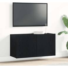 vidaXL TV-skab Sort Egetræ 80x30x41 cm TV-bord