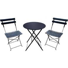 Set da Bistrot FS460 B-M Tavolino Esterno Rotondo Acciaio Ø 59 cm Set da Bistrot, Tavolo incluso 2 Sedie