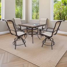 Garden & Outdoor Furniture Furniture One 4 Seater Teslin Swivel Chair Aluminium Garden Brown Patio Dining Set