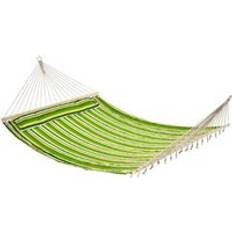 Green Hammocks OutSunny Double Cotton Hammock Camping Swing 188L x 140W