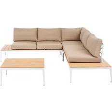 Outdoor Lounge Sets on sale Beliani Modern Garden Conservatory Cushions Light Brown Outdoor Lounge Set