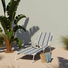 Curacao Blue Green Metal Sun Lounger