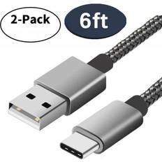 Kablar USB Type C Nylon Braided Cable Set of 2
