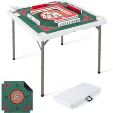Table Sports Costway Folding Mahjong Table with Cup Holders