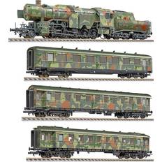 L130002 H0 4-tlg Set Truppen Transport BR 42 3 Personenwagen Tarnlackierung