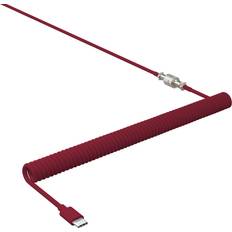 USB-C to USB-A with Coiled Braided Cherry Cable