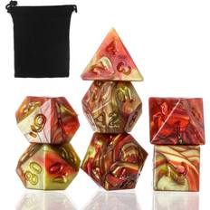Greenzech 7Pcs Polyhedral Dices For Dungeons Dragons Brown