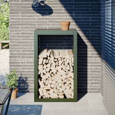 Fireplaces vidaXL Firewood Rack Green 60x40x100 cm Steel