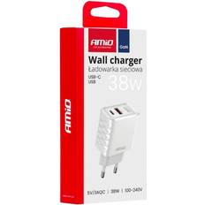 GaN 38W USB-A USB-C Netoplader AMIO-04287