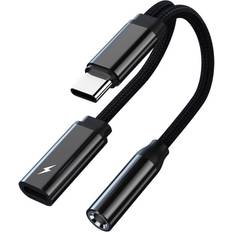 MTK USB-C Hane Till 3.5 mm AUX Splitter Hörlursadapter