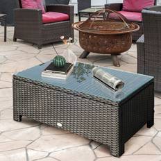 Rattan garden coffee table OutSunny Black PE Rattan Coffee Table 85 x 50 x 39 cm