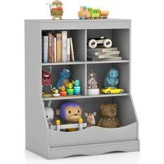 Casart Kids Storage Shelf with 5 Bins Grey