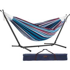 Denim Double Cotton Hammock Space-Saving Steel Stand