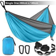 Blue Hammocks Greenzech Solid Color Parachute Hammock with Straps