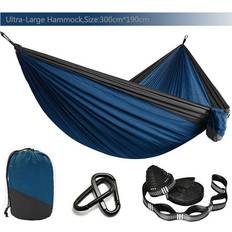 Blue Hammocks Greenzech Solid Color Parachute Hammock Blue Dark Grey