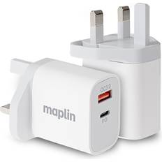 2 Port USB Wall Charger 1x USB-A 1x USB-C