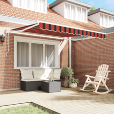 Orange Terrassemarkiser vidaXL Automatisk Udtækkelig Markise Orange Brun 350x250 cm