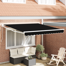 Sort Terrassemarkiser vidaXL Manuel Udtækkelig Markise Sort 350x250 cm