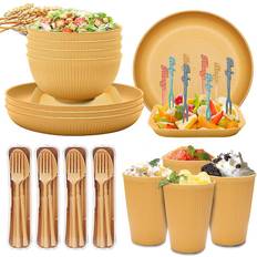 Yellow Unbreakable Dinnerware Dinner Set