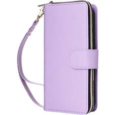 GANGXUN Purple Wallet Case for Galaxy S25 Plus