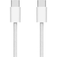 Flätad USB-C Till USB-C Kabel 60W Vit 2 m