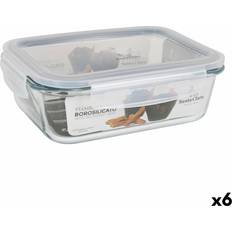Santa Clara 1L Transparent Rectangular Lunch Box Pack 6 Food Container