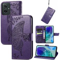 GANGXUN Dark Violet Butterfly Business Wallet Case
