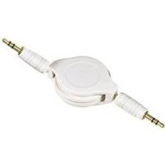 White Retractable Cable 3.5mm Jack To 3.5mm Jack