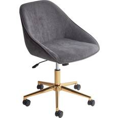 Beliani Chairs Beliani Velvet Adjustable Metal Legs Bardsdale Office Chair