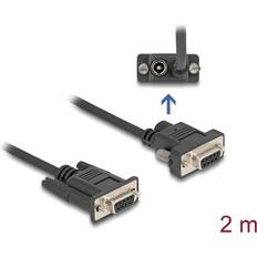 Kablar DeLock 9-Pin D-Sub DB-9 Female Strøm DC Jackstik 5.5 mm