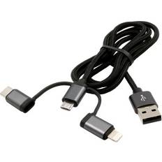 USB 3-in1 Ladekabel Lightning C Micr Nylon